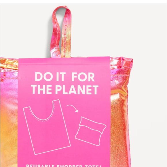 Fold-Up Shopping Bag Tote, Reusable, By Out-Tech, Folds to 4 1/4 x 4 1/4” Square - Picture 4 of 12